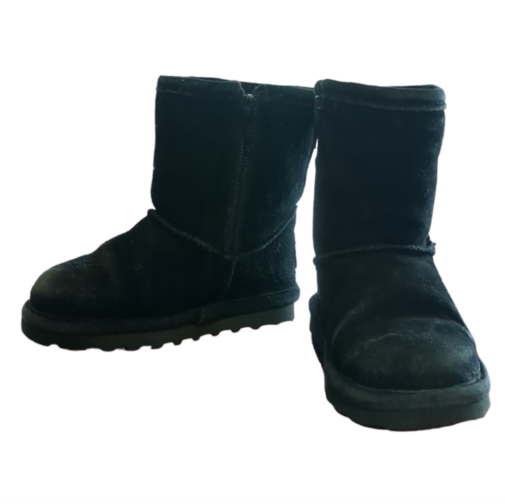BEARPAW Black Sherpa Lined Booties with Zippered Sides